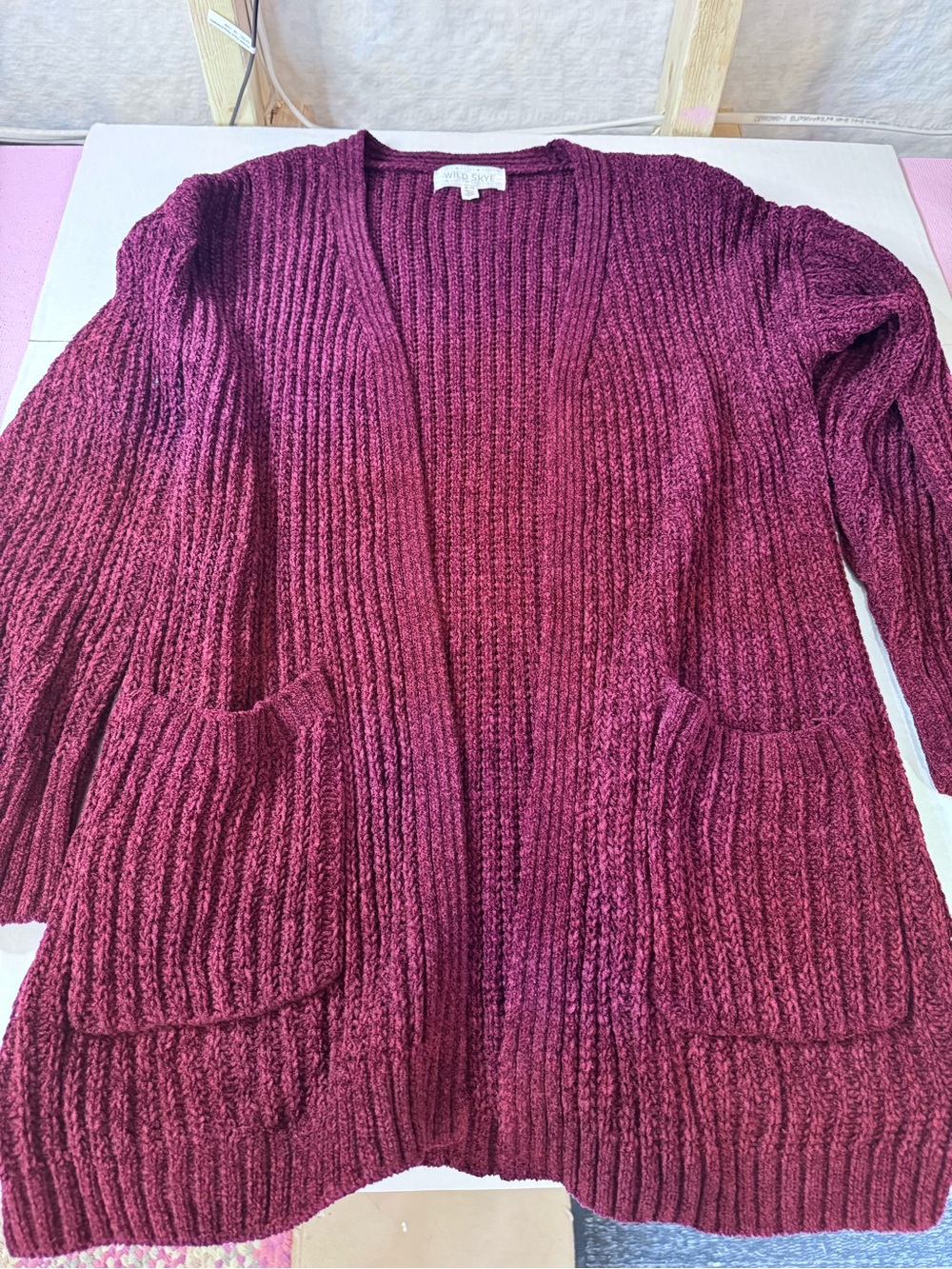 Cozy Open-Front Cardigan in Burgundy